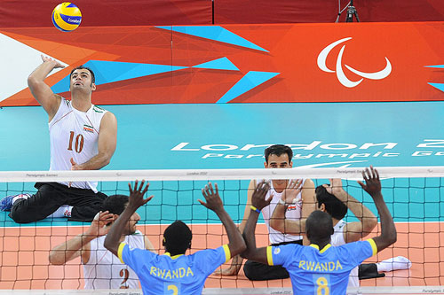 پیروزی ایران برابر رواندا در مسابقات والیبال نشسته پارالمپیک لندن 2012